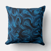 海のヘビ青い波フラクタルアート クッション (正面)