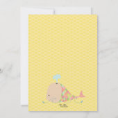 海のベビーシャワーのパーティーの招待の下のかわいいクジラ 招待状 (裏面)