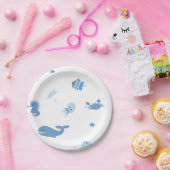 海のベビーシャワーのプレートの下 ペーパープレート (パーティー)