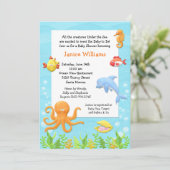 海のベビーシャワーの招待状の下 招待状 (スタンド正面)