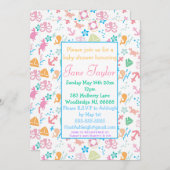 海のベビーシャワー招待状の下 招待状 (正面/裏面)