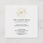 海のホワイトゴールドによって*~*の金舵輪の素晴らしい食事 スクエア名刺 (裏面)
