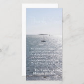 海のボートおよび島2の悔やみや弔慰は感謝していしています サンキューカード (正面/裏面)