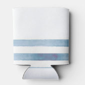 海のボートの名前、アンカー、ロープ、ライトブルーのストライプ 缶クーラー (裏面)