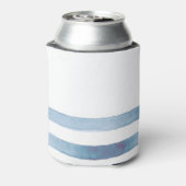 海のボートの名前、アンカー、ロープ、ライトブルーのストライプ 缶クーラー (缶裏面)
