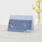 海のボートカード カード (黄色い花)