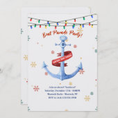 海のボートパレードパーティーの招待状 招待状 (正面/裏面)