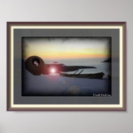 海のポスターによるロマンチックな夕日 ポスター