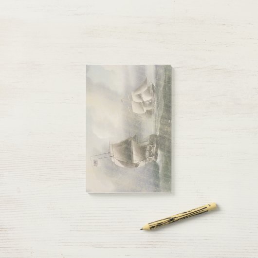 海のポスト・イットを航海する戦艦の軍艦 ポストイット (デスク上)