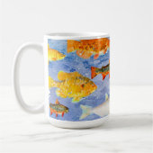 海のマグの中の魚の多さ コーヒーマグカップ (左)