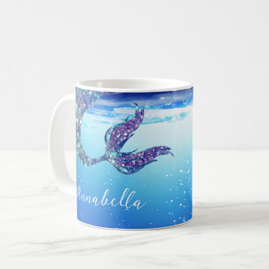 海のマグカップの人魚の尾 コーヒーマグカップ (正面左)