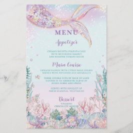 海のメニューシートの下に予算Ethereal人魚 チラシ