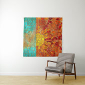 海のモザイクアートの上の日の出 タペストリー (インサイチュ(横))