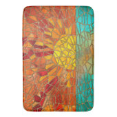 海のモザイクアートの上の日の出 バスマット (正面縦)