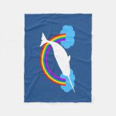 海のユニコーン フリースブランケット (正面)