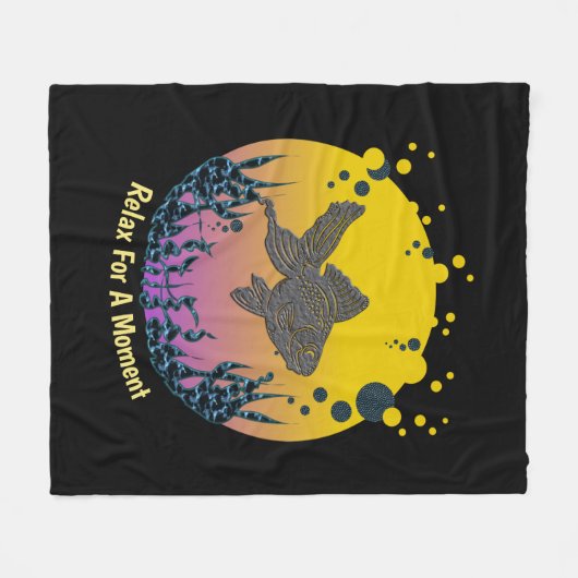 海のリラックス下の心が個人用に設定される フリースブランケット (正面(横))