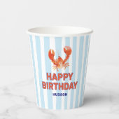 海のロブスターの子供の誕生日おめでとう 紙コップ (裏面)