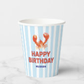 海のロブスターの子供の誕生日おめでとう 紙コップ (正面)
