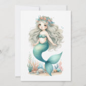 「海のワンダー」マーメイドの最初の誕生日パーティー 招待状 (裏面)