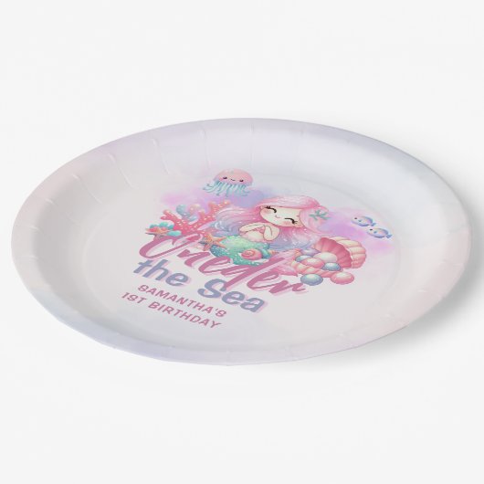 海の一歳の誕生日 ペーパープレート (アングル)
