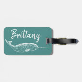 海の一角獣 |パーソナライズされた | ラゲッジタグ (裏面横)