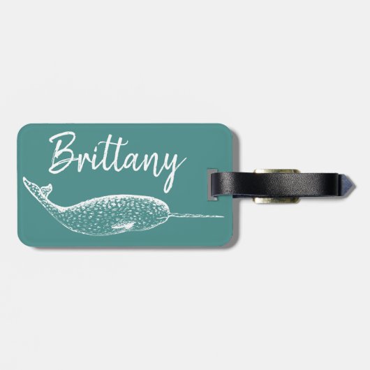 海の一角獣 |パーソナライズされた | ラゲッジタグ (裏面横)