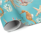 海の上でヒトデカリブのを捕る ラッピングペーパー (ロールコーナー)