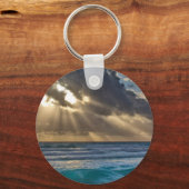 海の上で雲を切り抜ける太陽 キーホルダー (正面)