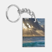 海の上で雲を切り抜ける太陽 キーホルダー (正面左)