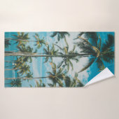 海の上のヤシの木、ヴィンテージのトーンとレター バスタオル (バスタオル)