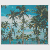 海の上のヤシの木、ヴィンテージ調整、再生 ラッピングペーパー (フラット)
