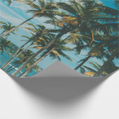 海の上のヤシの木、ヴィンテージ調整、再生 ラッピングペーパー (角)