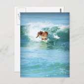 海の上のリスのサーファー ポストカード (正面/裏面)