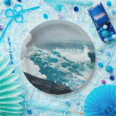 海の上の嵐絵画 ペーパープレート (パーティー)