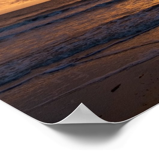 海の上の日の出 ポスター (角)