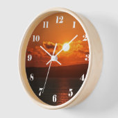 海の上の日の出 壁時計 (傾斜)