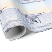 海の上の海岸の飛んでいるな無人機 ラッピングペーパー (ロールコーナー)