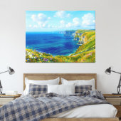 海の上の野草 – ウェールズの岬 キャンバスプリント (インサイチュ (寝室))