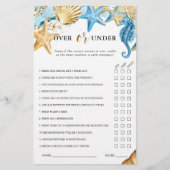 海の上またはブライダルシャワーゲームの下 (正面)