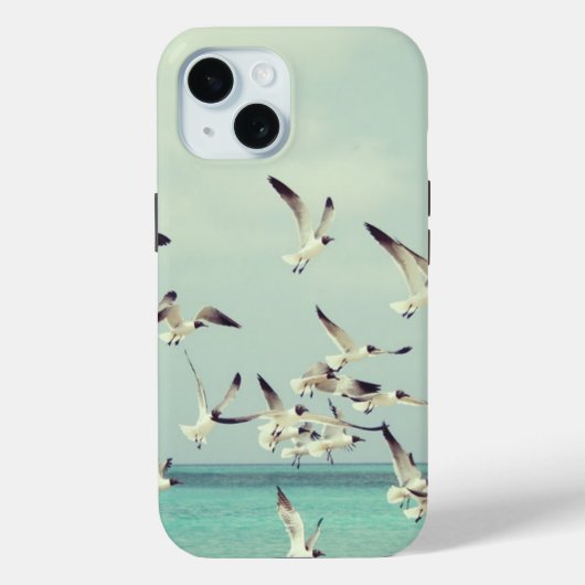 海の上を飛ぶカモメ クール Case-Mate iPhoneケース (裏面)