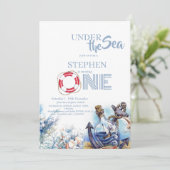 海の下かわいい子供たち1st誕生日パーティー 招待状 (スタンド正面)
