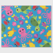 海の下かわいい最初の誕生日ラッピング紙 ラッピングペーパー (フラット)