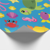 海の下かわいい最初の誕生日ラッピング紙 ラッピングペーパー (角)