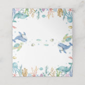 海の下かわいい海動物の食べ物座席表 プレイスカード (外部開封)