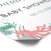 海の下かわいい海赤ちゃんシャワーRSVPへようこそ ポスター (角)