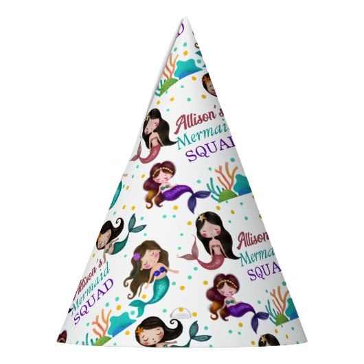 海の下かわいらしの人魚の人魚の群れ パーティーハット (左)