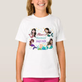 海の下かわいらしの人魚の人魚の群れ Tシャツ (正面)