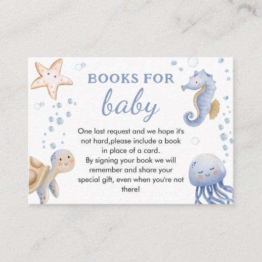 海の下だ！かわいい男の子のシャワーベビー エンクロージャーカード (正面)
