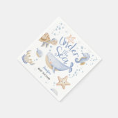 海の下だ!かわいい青い男の子の赤ちゃんシャワー スタンダードカクテルナプキン (角)