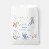 海の下だ！かわいい青い男の子の赤ちゃんシャワー フェイバーバッグ (正面)